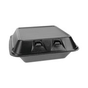 Pactiv SmartLock Foam Hinged Containers, Med, 8 x 8.5 x 3, 1-Comp, Blk, PK150 YHLB08010000